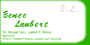 bence lambert business card